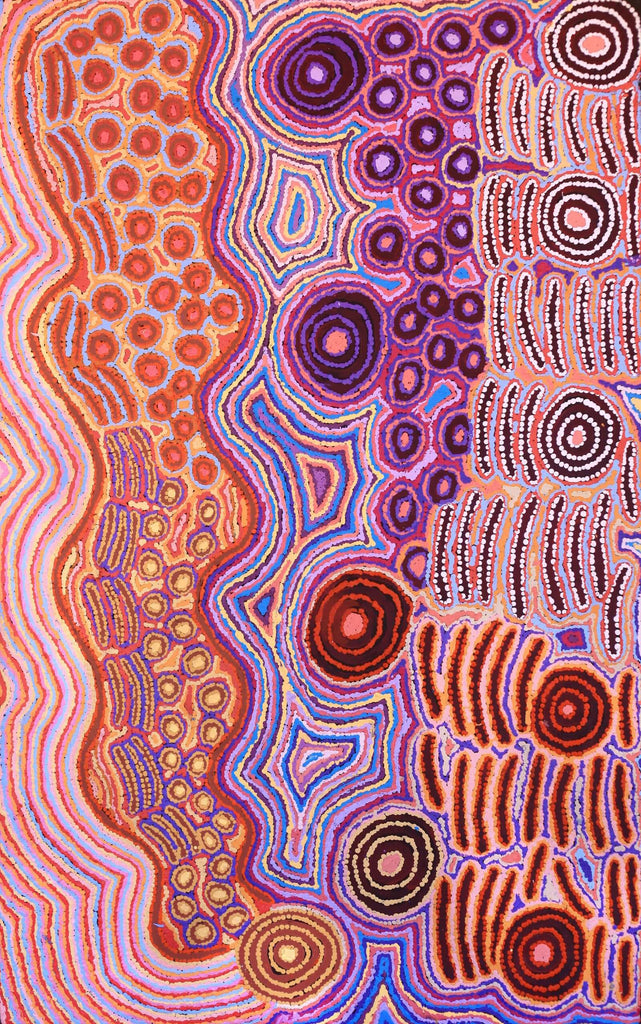 Aboriginal Artwork by Alice Nampijinpa Michaels, Lappi Lappi Jukurrpa, 122x76cm