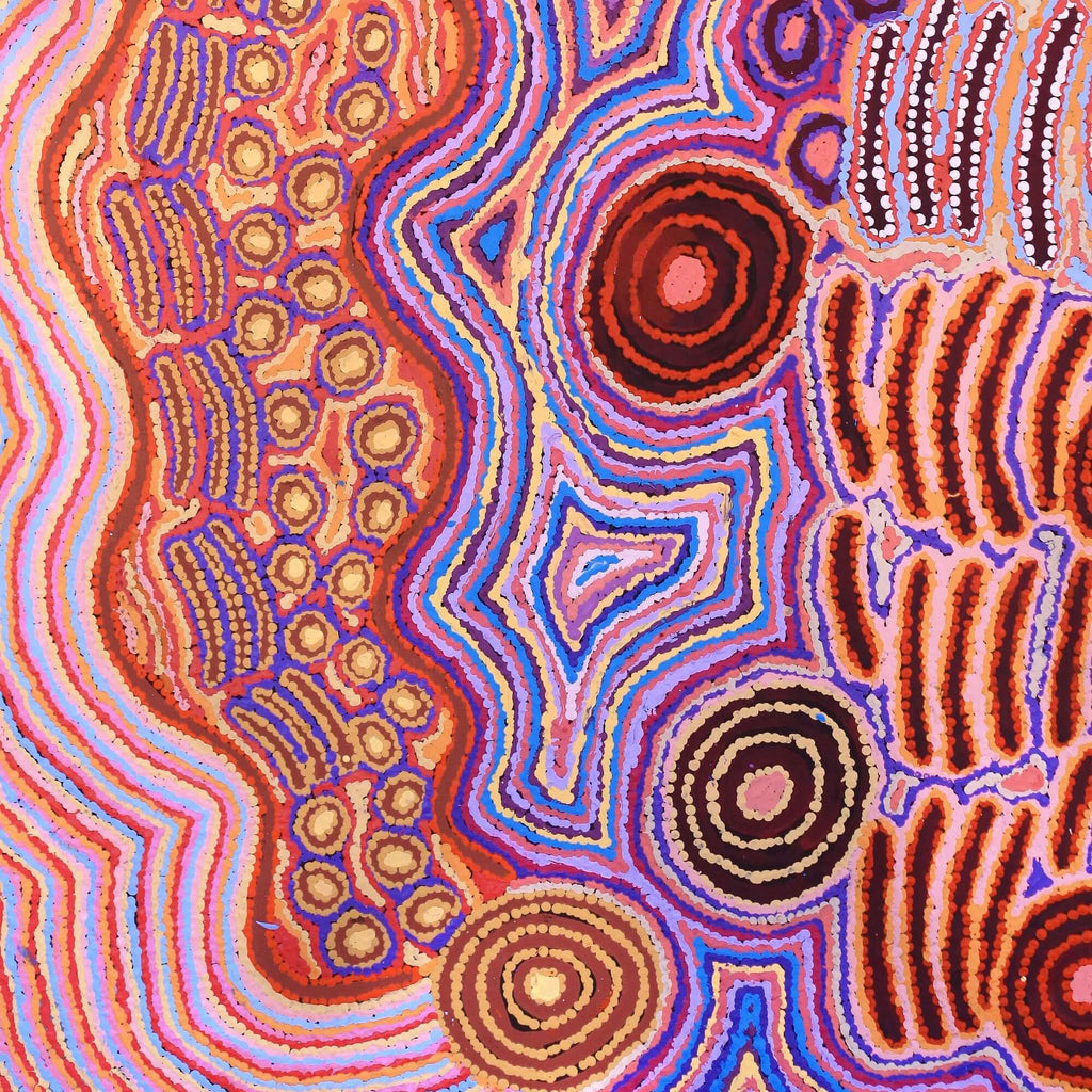 Aboriginal Artwork by Alice Nampijinpa Michaels, Lappi Lappi Jukurrpa, 122x76cm