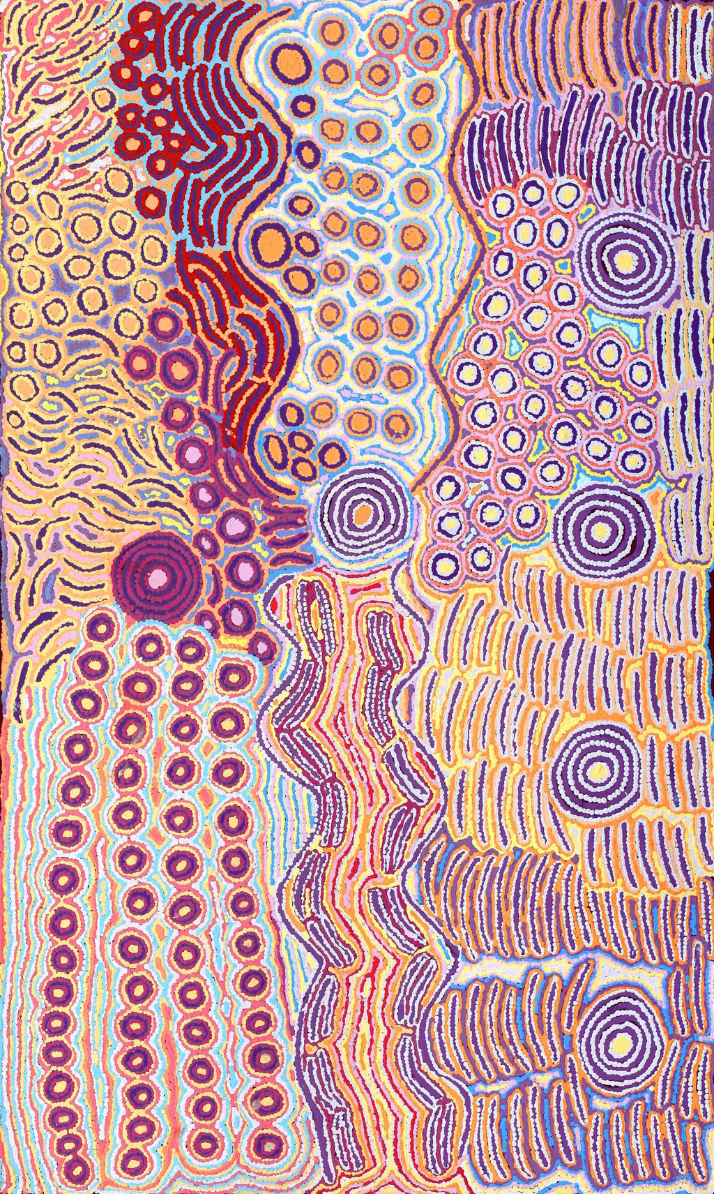 Aboriginal Artwork by Alice Nampijinpa Michaels, Lappi Lappi Jukurrpa, 152x91cm