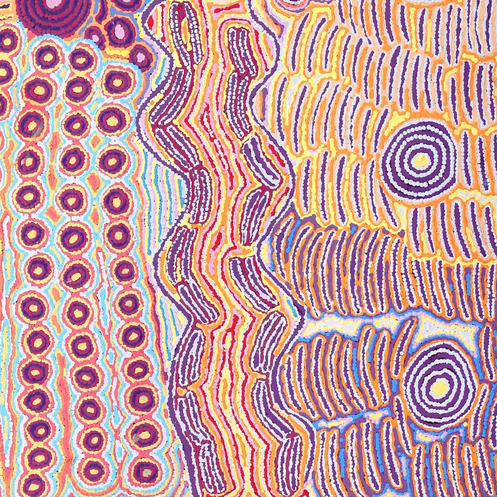 Aboriginal Artwork by Alice Nampijinpa Michaels, Lappi Lappi Jukurrpa, 152x91cm
