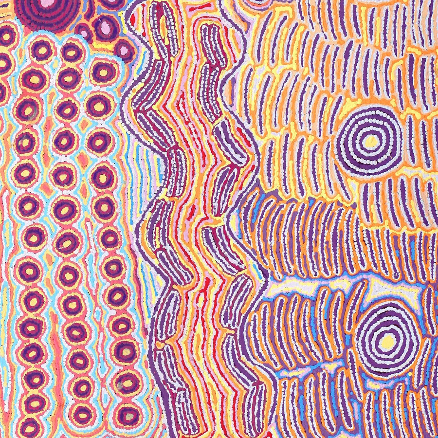 Aboriginal Artwork by Alice Nampijinpa Michaels, Lappi Lappi Jukurrpa, 152x91cm