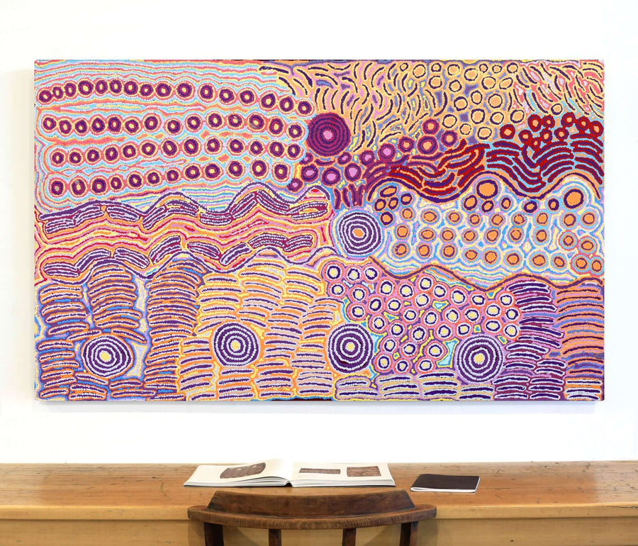 Aboriginal Artwork by Alice Nampijinpa Michaels, Lappi Lappi Jukurrpa, 152x91cm