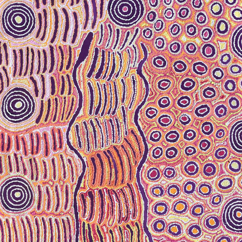Aboriginal Art by Alice Nampijinpa Michaels, Lappi Lappi Jukurrpa, 182x122cm - ART ARK®