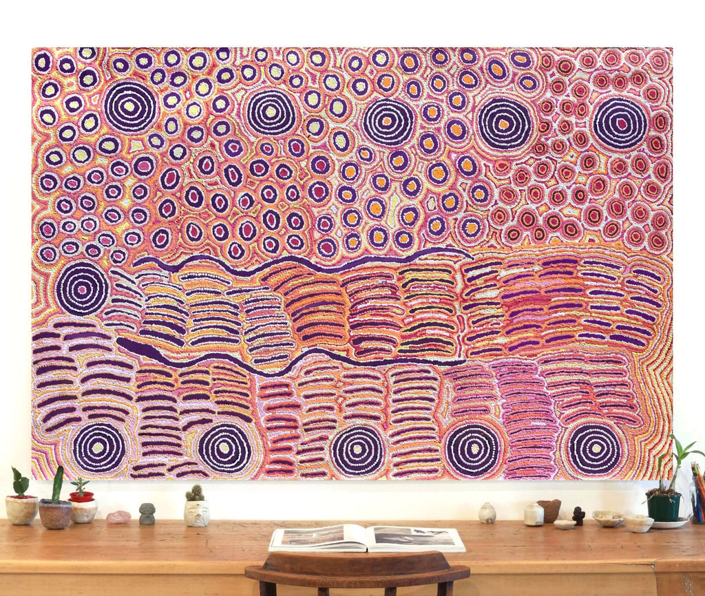 Aboriginal Art by Alice Nampijinpa Michaels, Lappi Lappi Jukurrpa, 182x122cm - ART ARK®