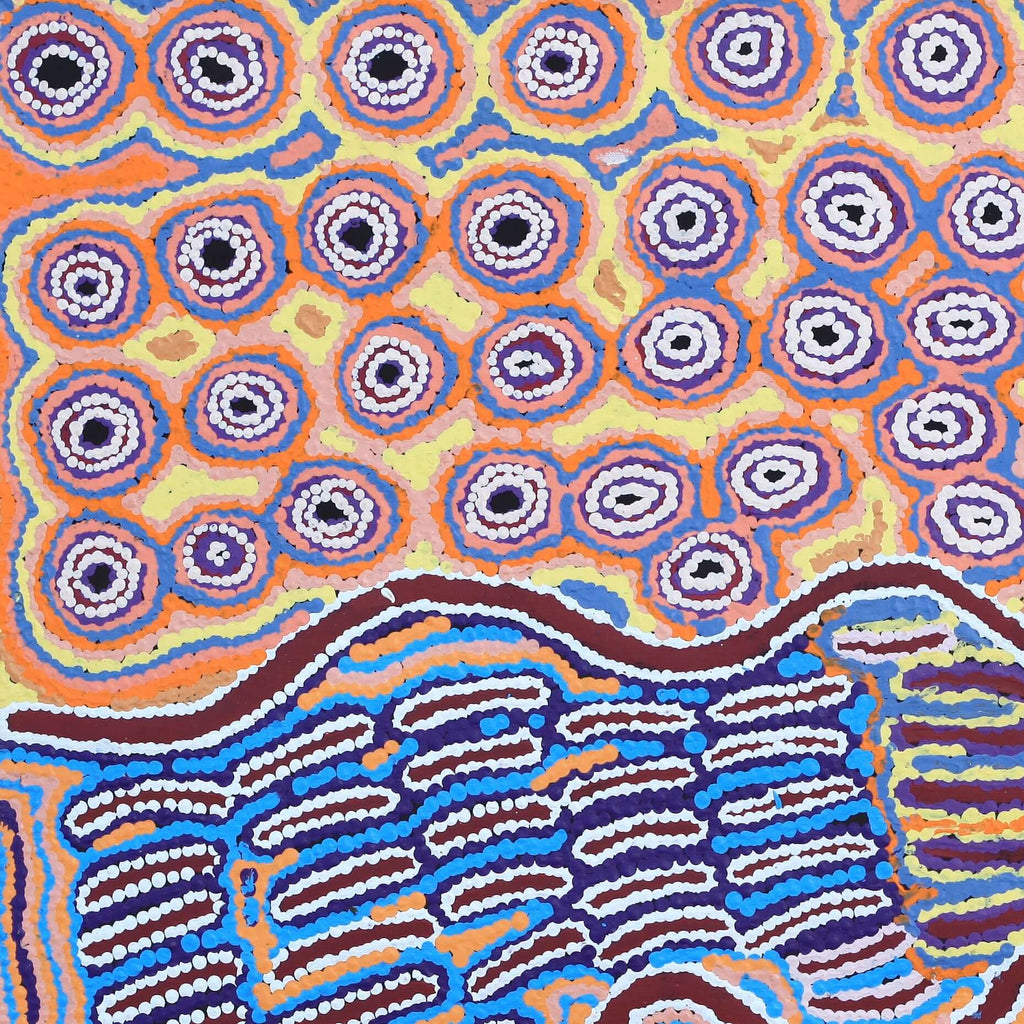 Aboriginal Artwork by Alice Nampijinpa Michaels, Lappi Lappi Jukurrpa, 76x76cm