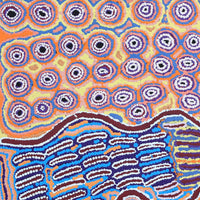 Aboriginal Artwork by Alice Nampijinpa Michaels, Lappi Lappi Jukurrpa, 76x76cm