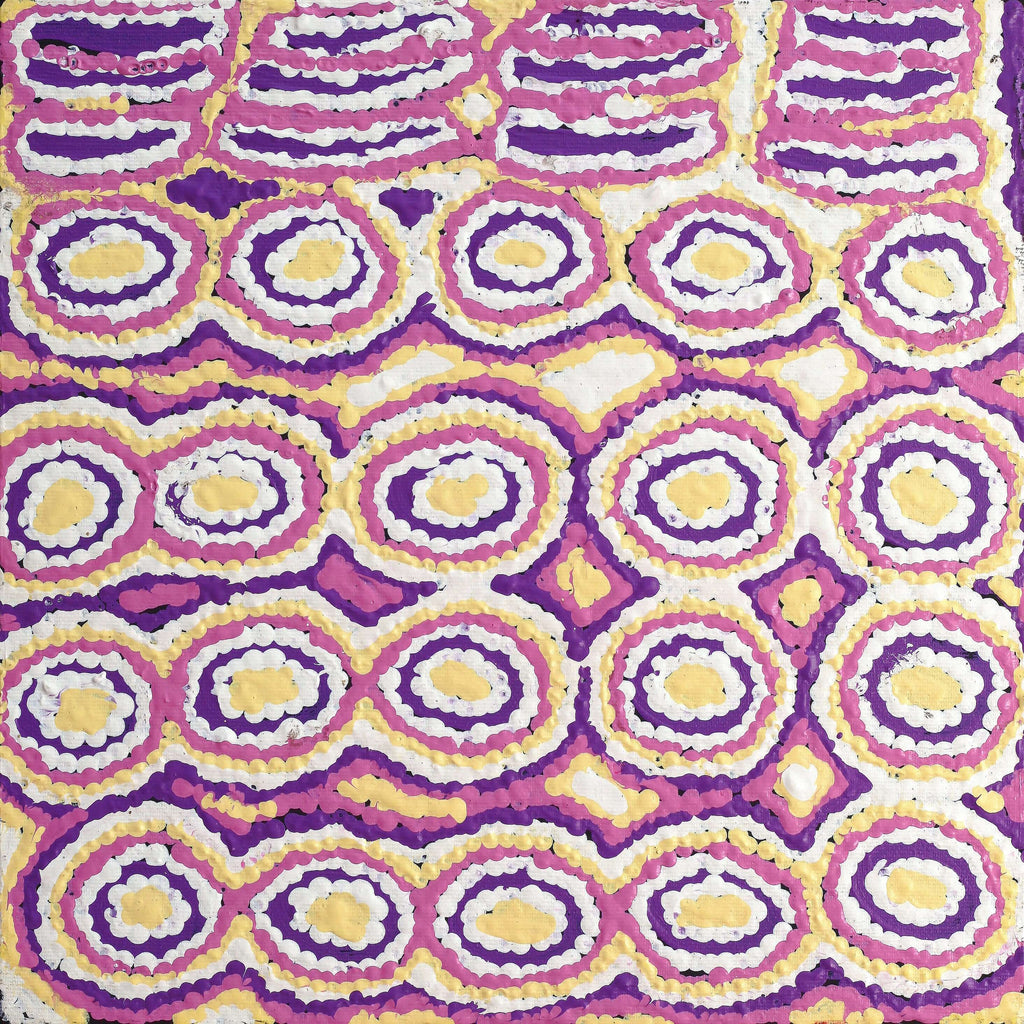 Aboriginal Art by Alice Nampijinpa Michaels, Lappi Lappi Jukurrpa, 30x30cm - ART ARK®