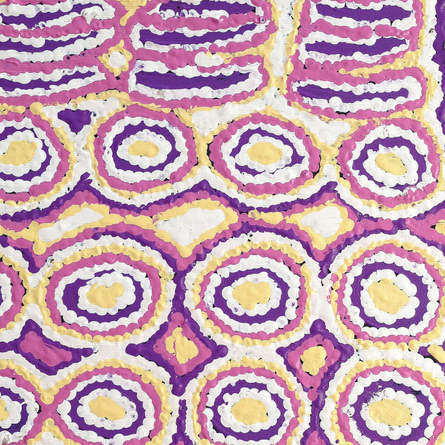 Aboriginal Artwork by Alice Nampijinpa Michaels, Lappi Lappi Jukurrpa, 30x30cm