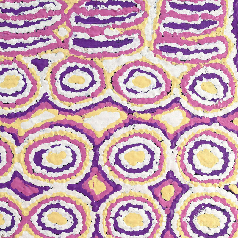 Aboriginal Artwork by Alice Nampijinpa Michaels, Lappi Lappi Jukurrpa, 30x30cm