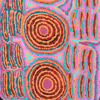 Aboriginal Artwork by Alice Nampijinpa Michaels, Lappi Lappi Jukurrpa, 61x30cm