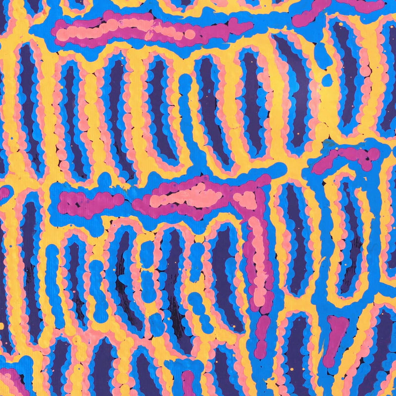 Aboriginal Artwork by Alice Nampijinpa Michaels, Lappi Lappi Jukurrpa, 30x30cm