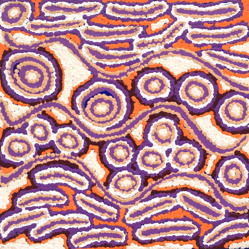 Aboriginal Artwork by Alice Nampijinpa Michaels, Lappi Lappi Jukurrpa, 30x30cm