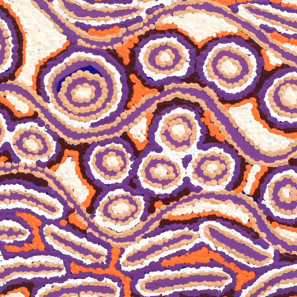 Aboriginal Artwork by Alice Nampijinpa Michaels, Lappi Lappi Jukurrpa, 30x30cm