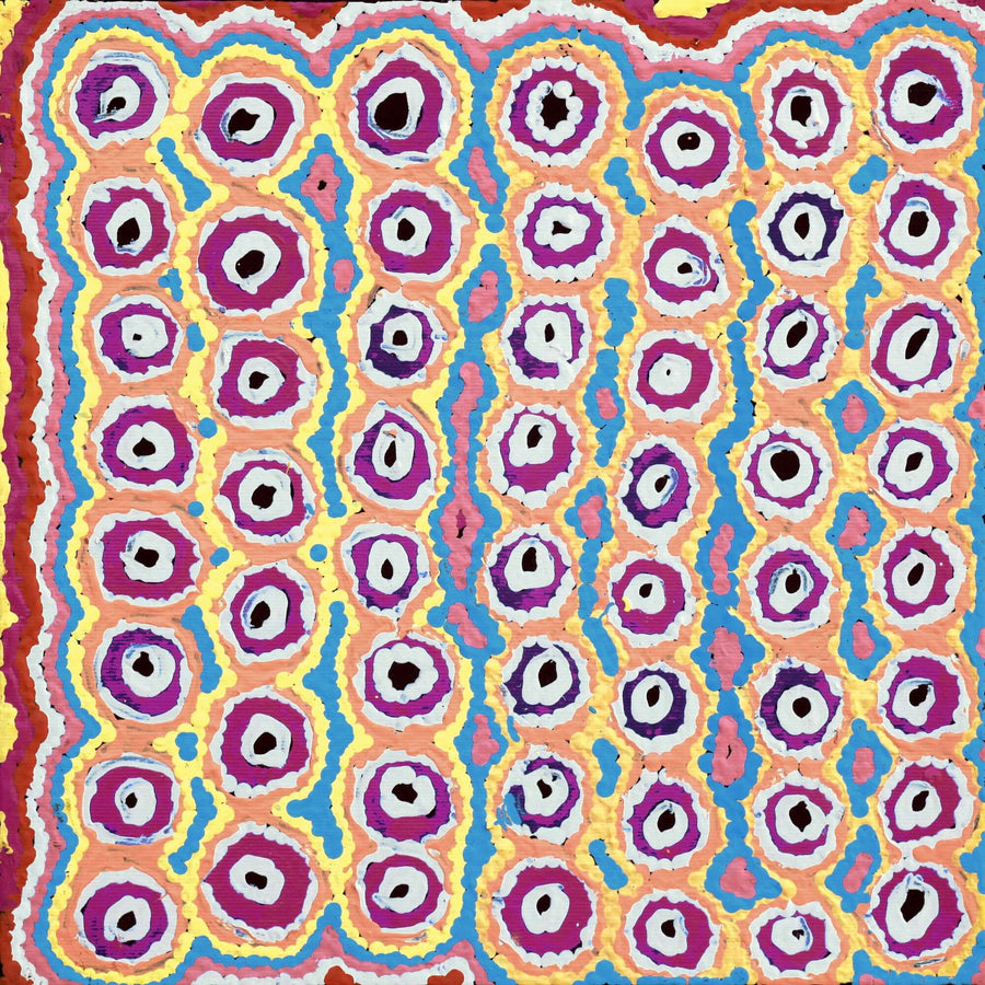 Aboriginal Artwork by Alice Nampijinpa Michaels, Lappi Lappi Jukurrpa, 30x30cm