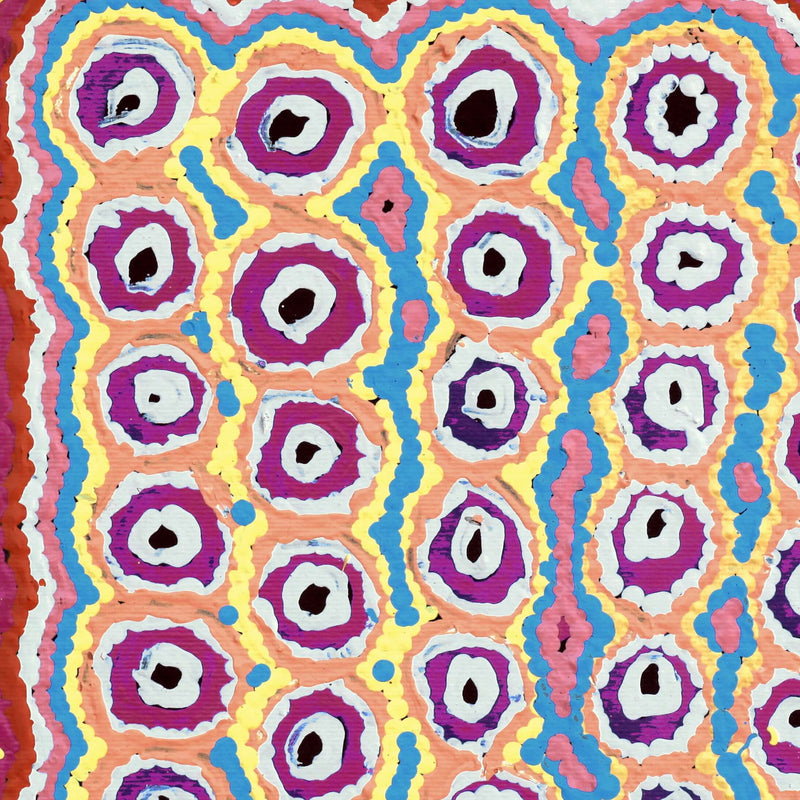 Aboriginal Artwork by Alice Nampijinpa Michaels, Lappi Lappi Jukurrpa, 30x30cm