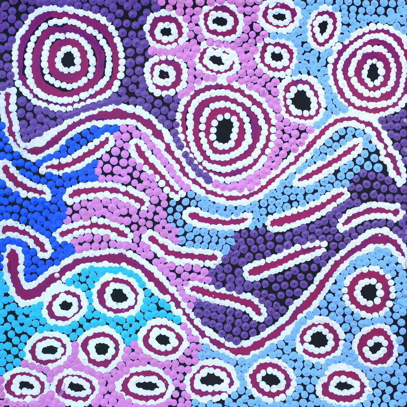 Aboriginal Artwork by Alice Nampijinpa Michaels, Lappi Lappi Jukurrpa, 30x30cm