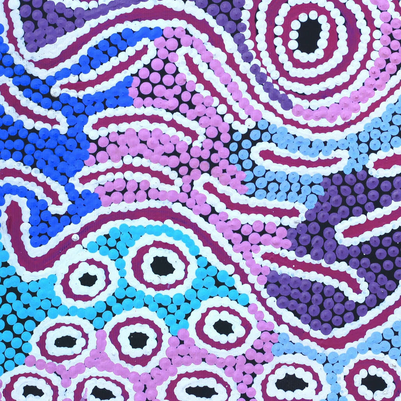 Aboriginal Artwork by Alice Nampijinpa Michaels, Lappi Lappi Jukurrpa, 30x30cm