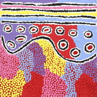 Aboriginal Artwork by Alice Nampijinpa Michaels, Lappi Lappi Jukurrpa, 30x30cm