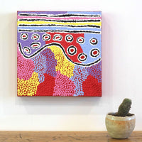 Aboriginal Artwork by Alice Nampijinpa Michaels, Lappi Lappi Jukurrpa, 30x30cm