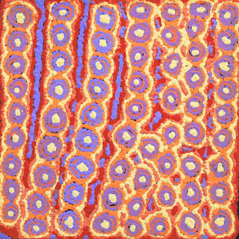 Aboriginal Artwork by Alice Nampijinpa Michaels, Lappi Lappi Jukurrpa, 30x30cm