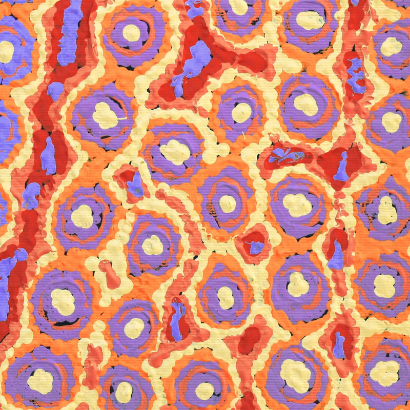 Aboriginal Artwork by Alice Nampijinpa Michaels, Lappi Lappi Jukurrpa, 30x30cm