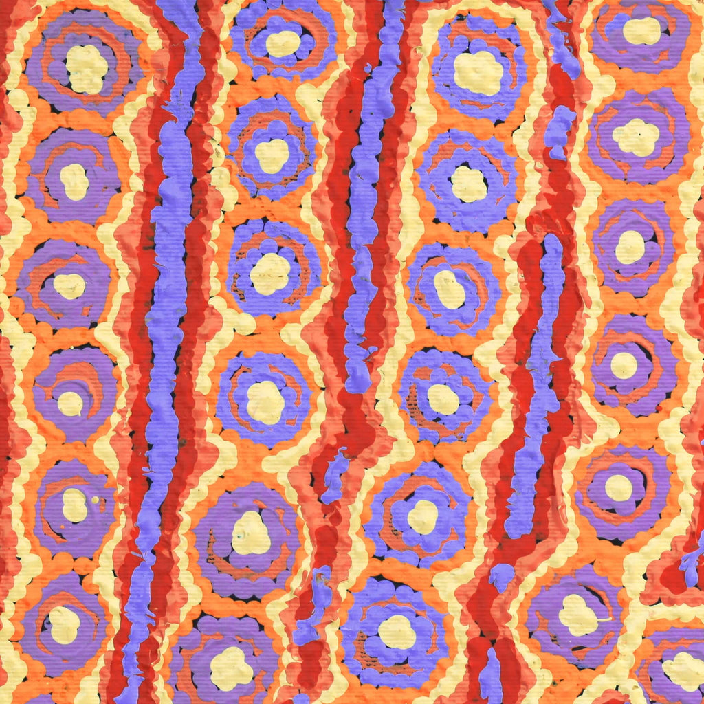 Aboriginal Artwork by Alice Nampijinpa Michaels, Lappi Lappi Jukurrpa, 30x30cm