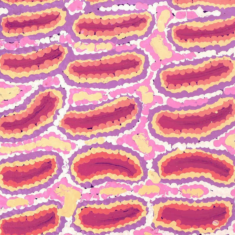 Aboriginal Artwork by Alice Nampijinpa Michaels, Lappi Lappi Jukurrpa, 30x30cm