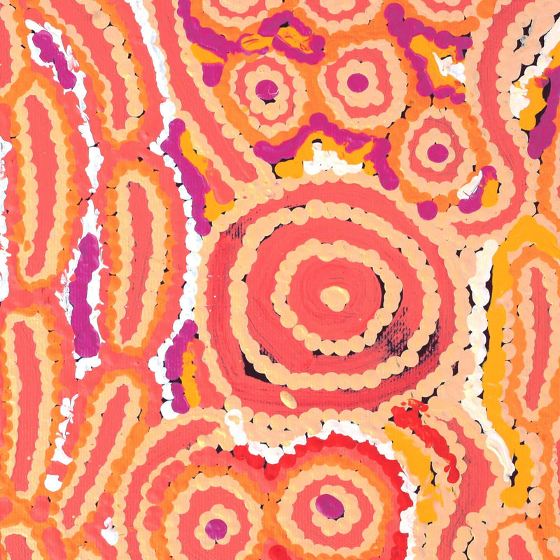 Aboriginal Artwork by Alice Nampijinpa Michaels, Lappi Lappi Jukurrpa, 30x30cm