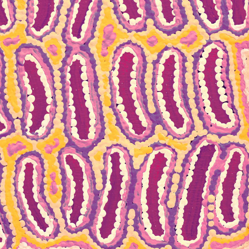 Aboriginal Artwork by Alice Nampijinpa Michaels, Lappi Lappi Jukurrpa, 30x30cm