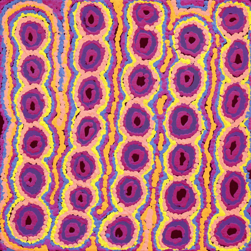 Aboriginal Artwork by Alice Nampijinpa Michaels, Lappi Lappi Jukurrpa, 30x30cm