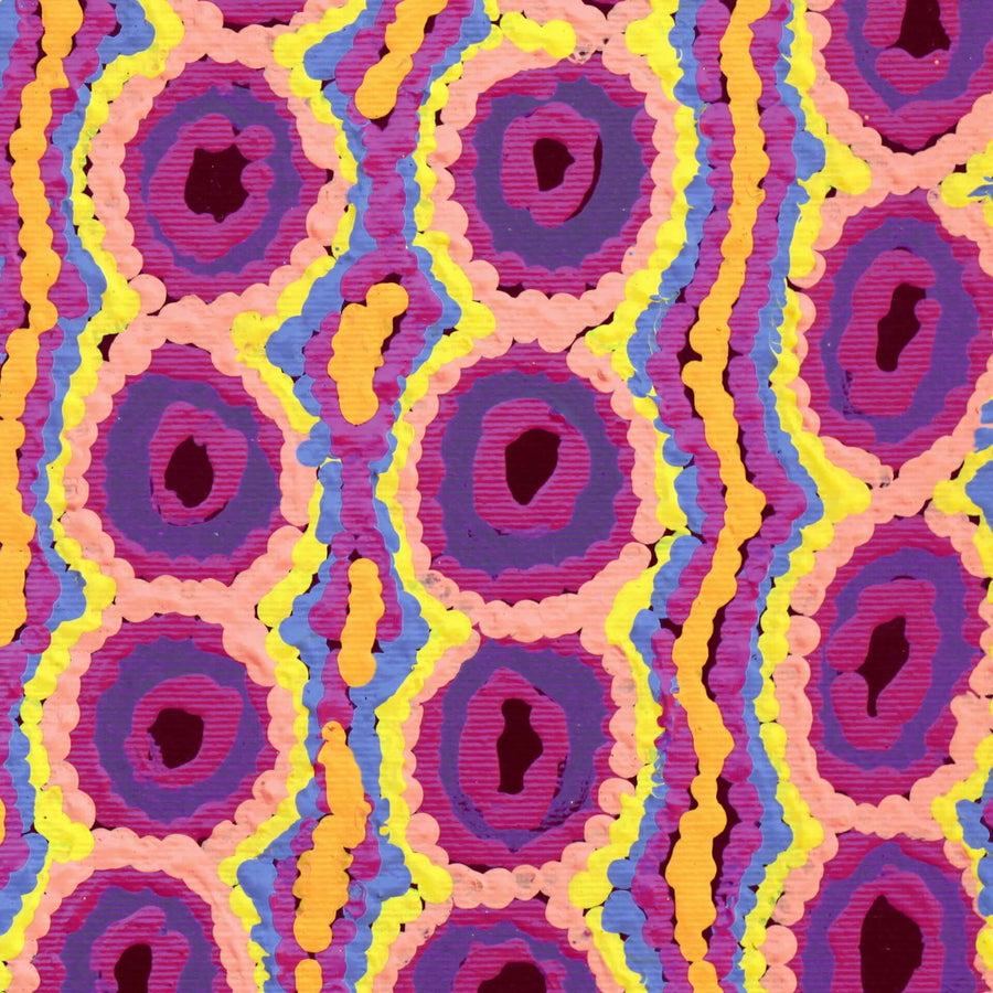 Aboriginal Artwork by Alice Nampijinpa Michaels, Lappi Lappi Jukurrpa, 30x30cm