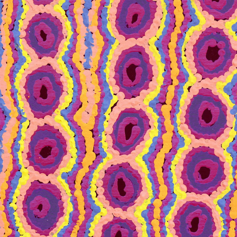 Aboriginal Artwork by Alice Nampijinpa Michaels, Lappi Lappi Jukurrpa, 30x30cm