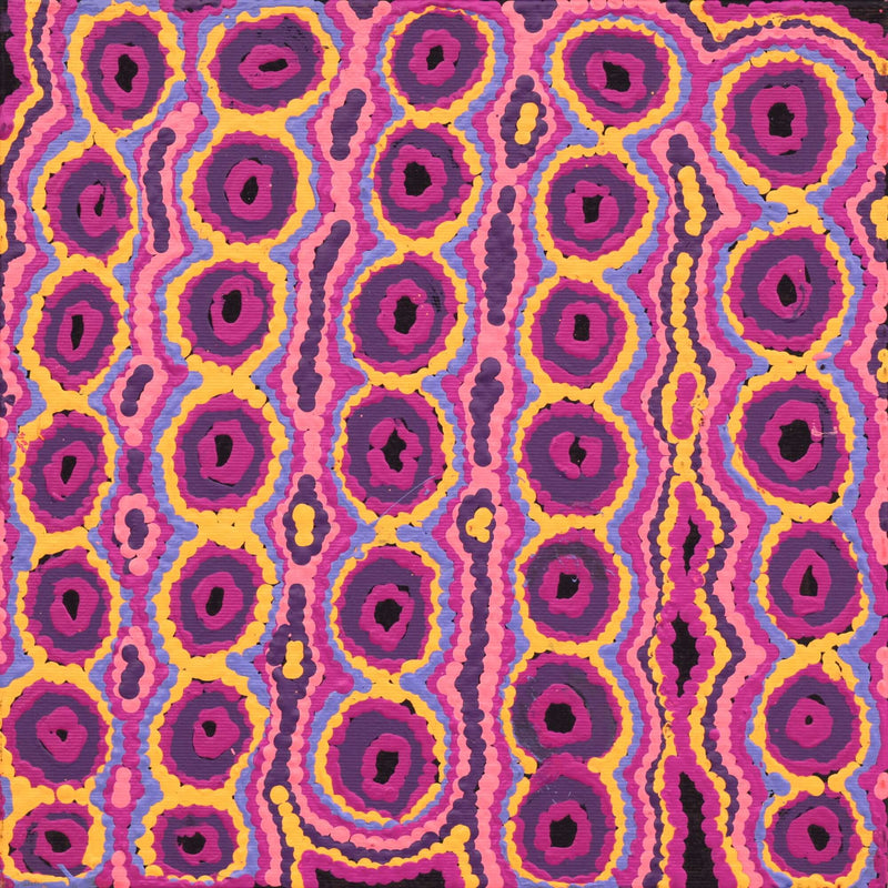 Aboriginal Artwork by Alice Nampijinpa Michaels, Lappi Lappi Jukurrpa, 30x30cm