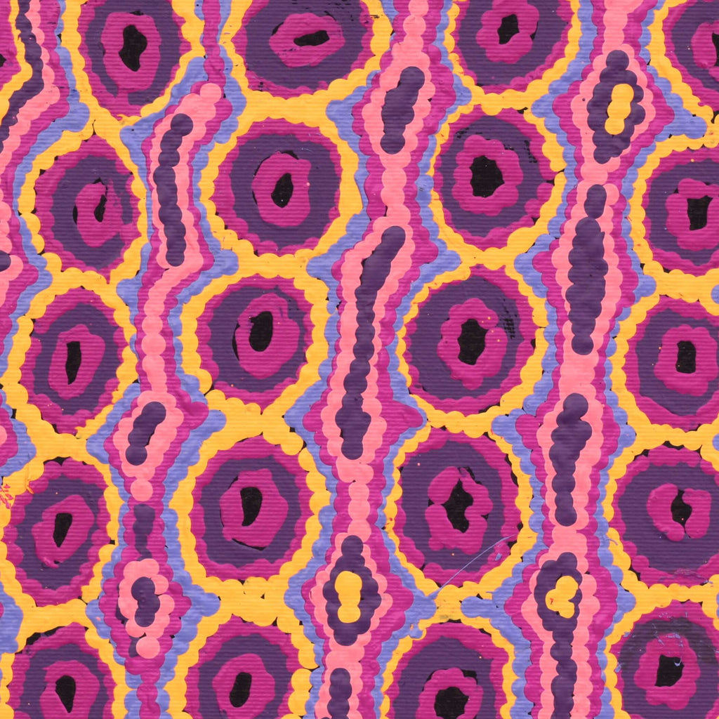Aboriginal Artwork by Alice Nampijinpa Michaels, Lappi Lappi Jukurrpa, 30x30cm