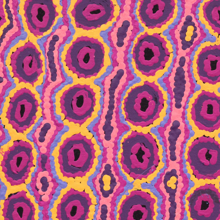 Aboriginal Artwork by Alice Nampijinpa Michaels, Lappi Lappi Jukurrpa, 30x30cm