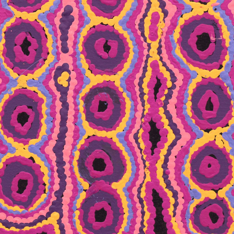 Aboriginal Artwork by Alice Nampijinpa Michaels, Lappi Lappi Jukurrpa, 30x30cm