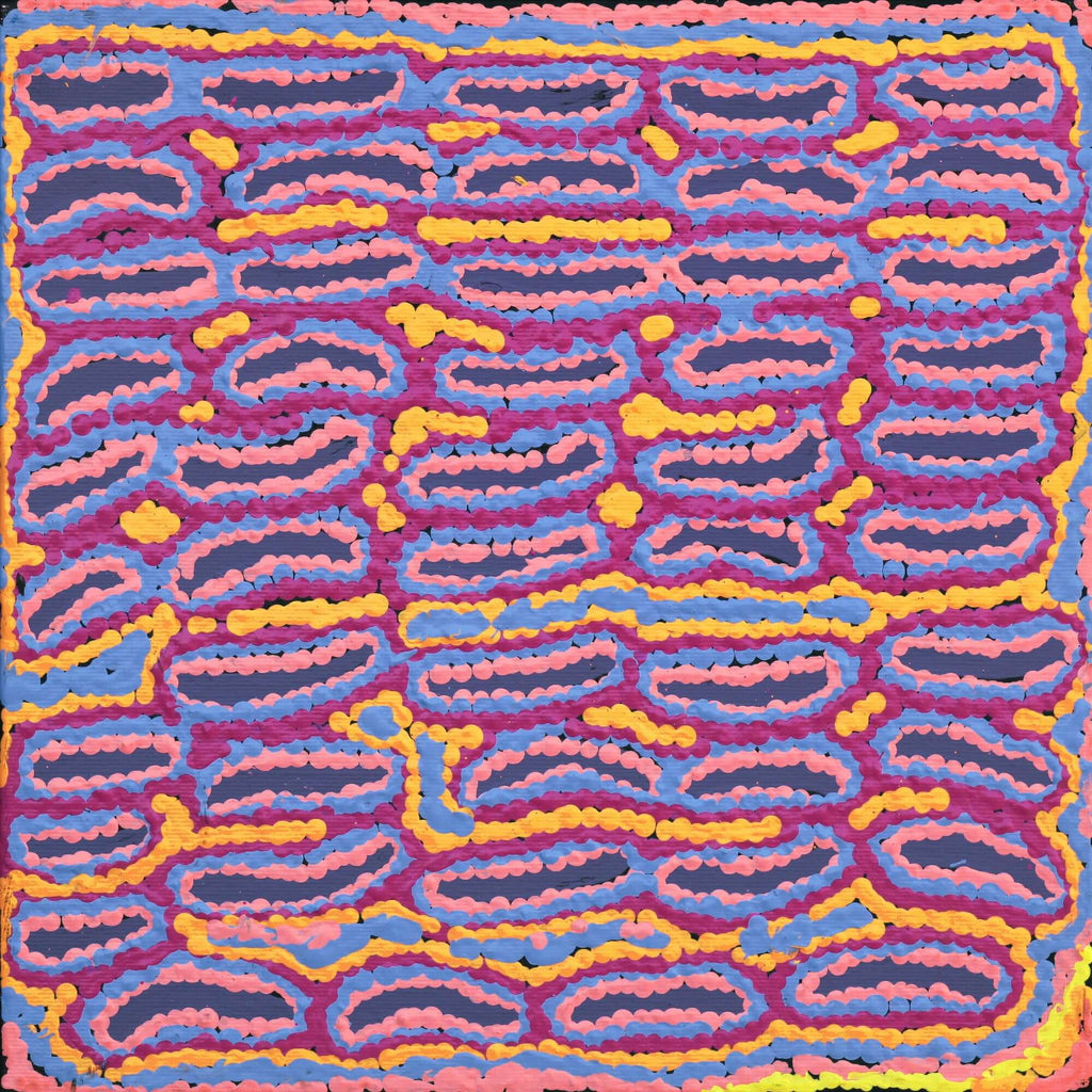 Aboriginal Artwork by Alice Nampijinpa Michaels, Lappi Lappi Jukurrpa, 30x30cm