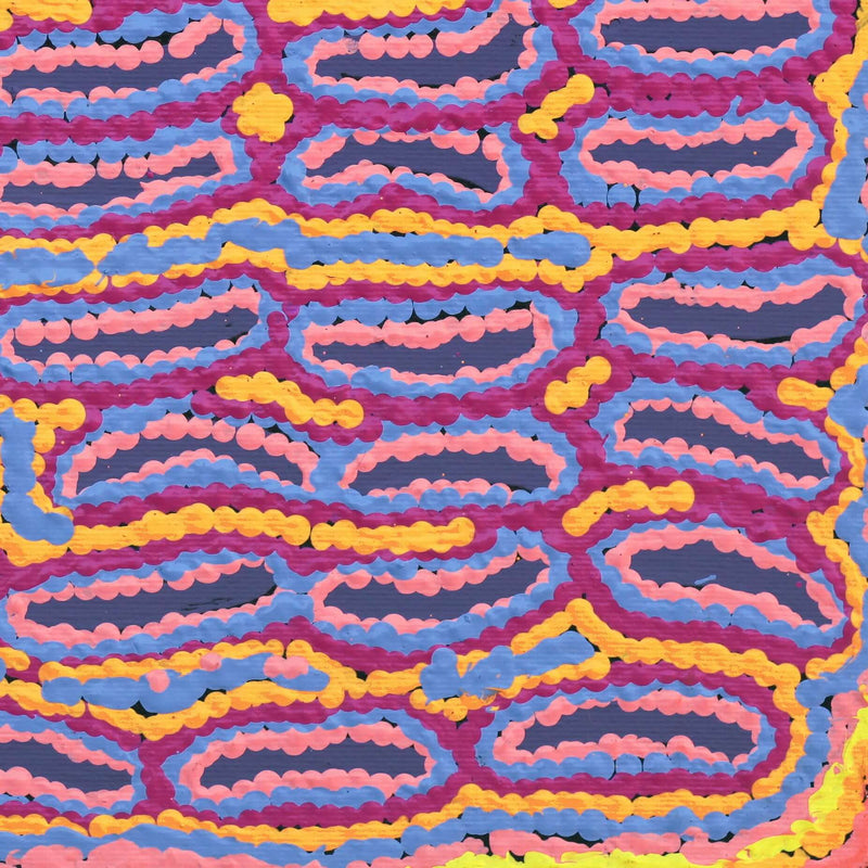 Aboriginal Artwork by Alice Nampijinpa Michaels, Lappi Lappi Jukurrpa, 30x30cm