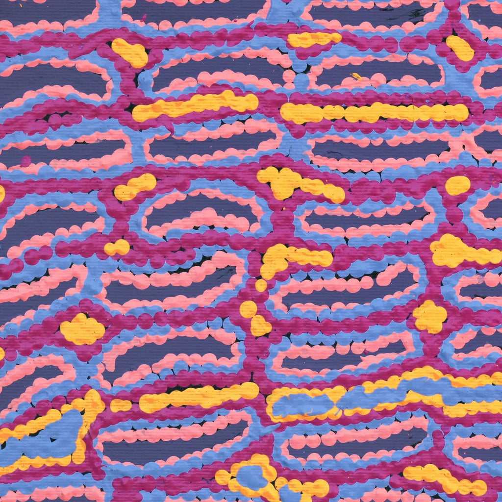 Aboriginal Artwork by Alice Nampijinpa Michaels, Lappi Lappi Jukurrpa, 30x30cm