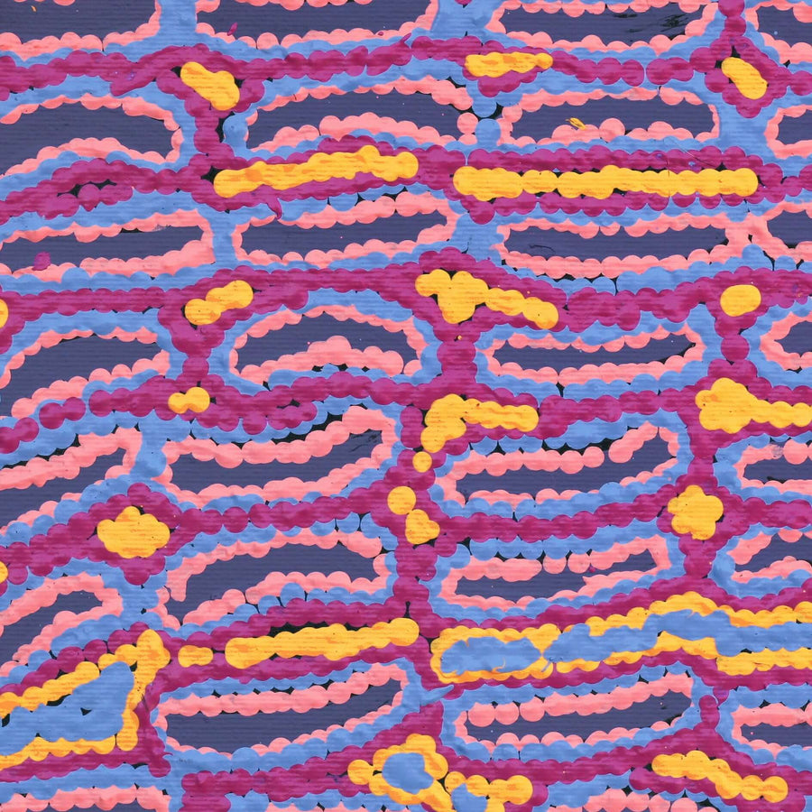 Aboriginal Artwork by Alice Nampijinpa Michaels, Lappi Lappi Jukurrpa, 30x30cm