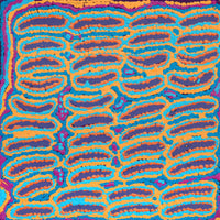 Aboriginal Artwork by Alice Nampijinpa Michaels, Lappi Lappi Jukurrpa, 30x30cm