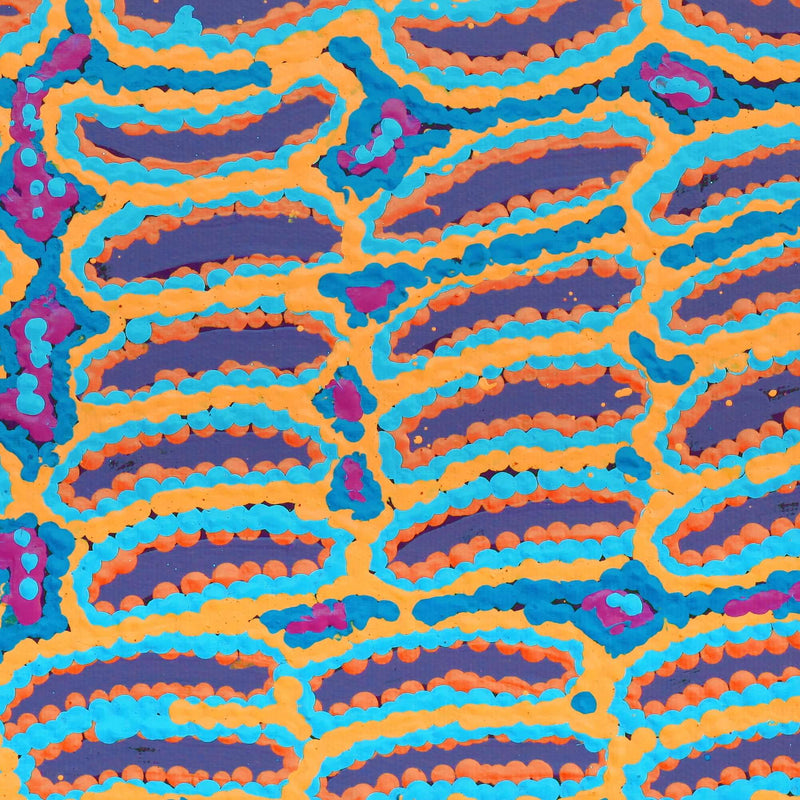 Aboriginal Artwork by Alice Nampijinpa Michaels, Lappi Lappi Jukurrpa, 30x30cm