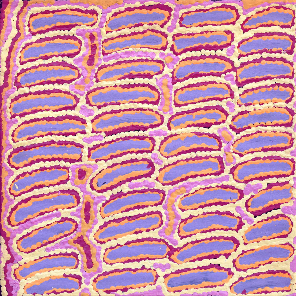 Aboriginal Artwork by Alice Nampijinpa Michaels, Lappi Lappi Jukurrpa, 30x30cm