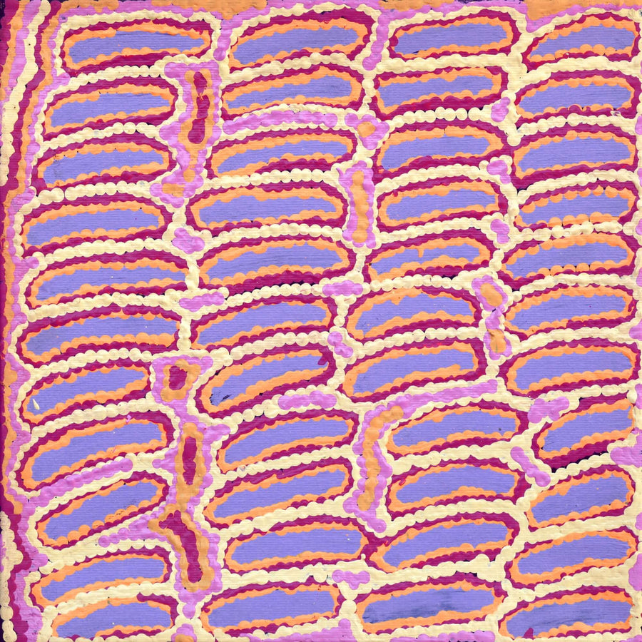 Aboriginal Artwork by Alice Nampijinpa Michaels, Lappi Lappi Jukurrpa, 30x30cm