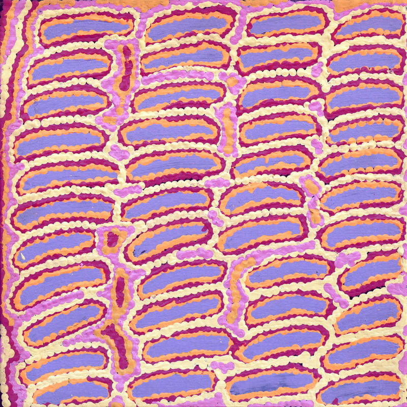 Aboriginal Artwork by Alice Nampijinpa Michaels, Lappi Lappi Jukurrpa, 30x30cm