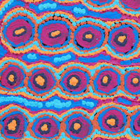 Aboriginal Artwork by Alice Nampijinpa Michaels, Lappi Lappi Jukurrpa, 30x30cm