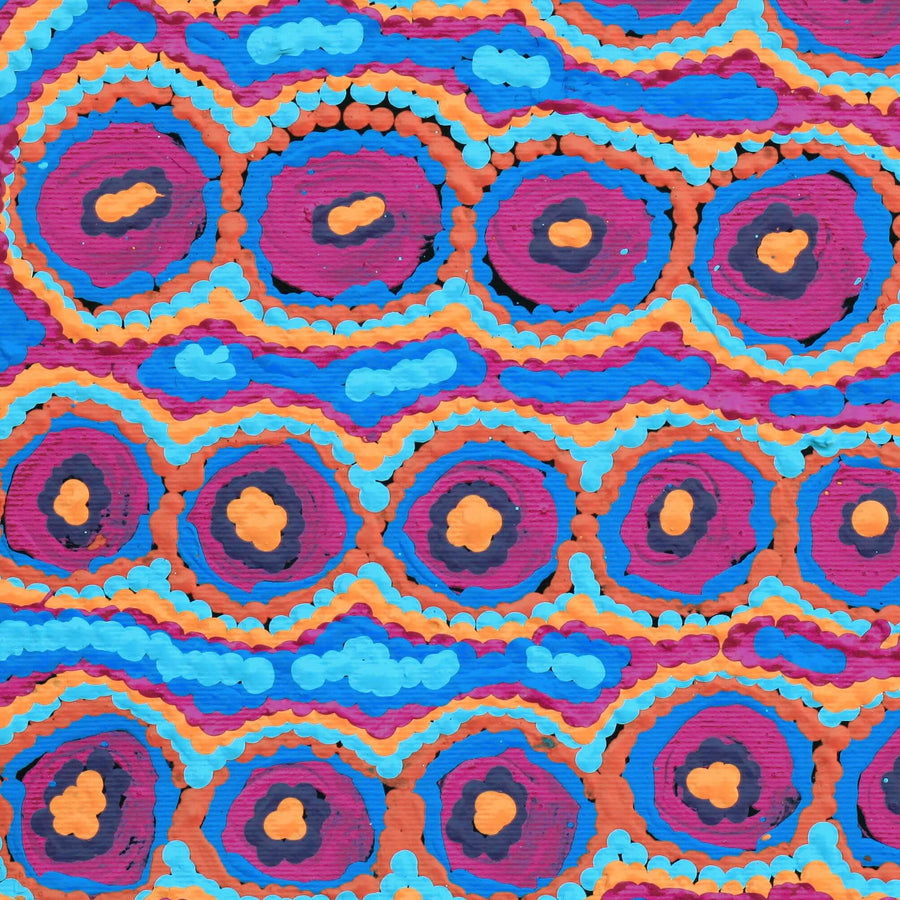 Aboriginal Artwork by Alice Nampijinpa Michaels, Lappi Lappi Jukurrpa, 30x30cm