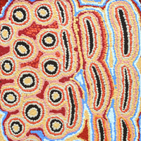 Aboriginal Artwork by Alice Nampijinpa Michaels, Lappi Lappi Jukurrpa, 61x30cm