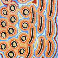 Aboriginal Artwork by Alice Nampijinpa Michaels, Lappi Lappi Jukurrpa, 61x30cm