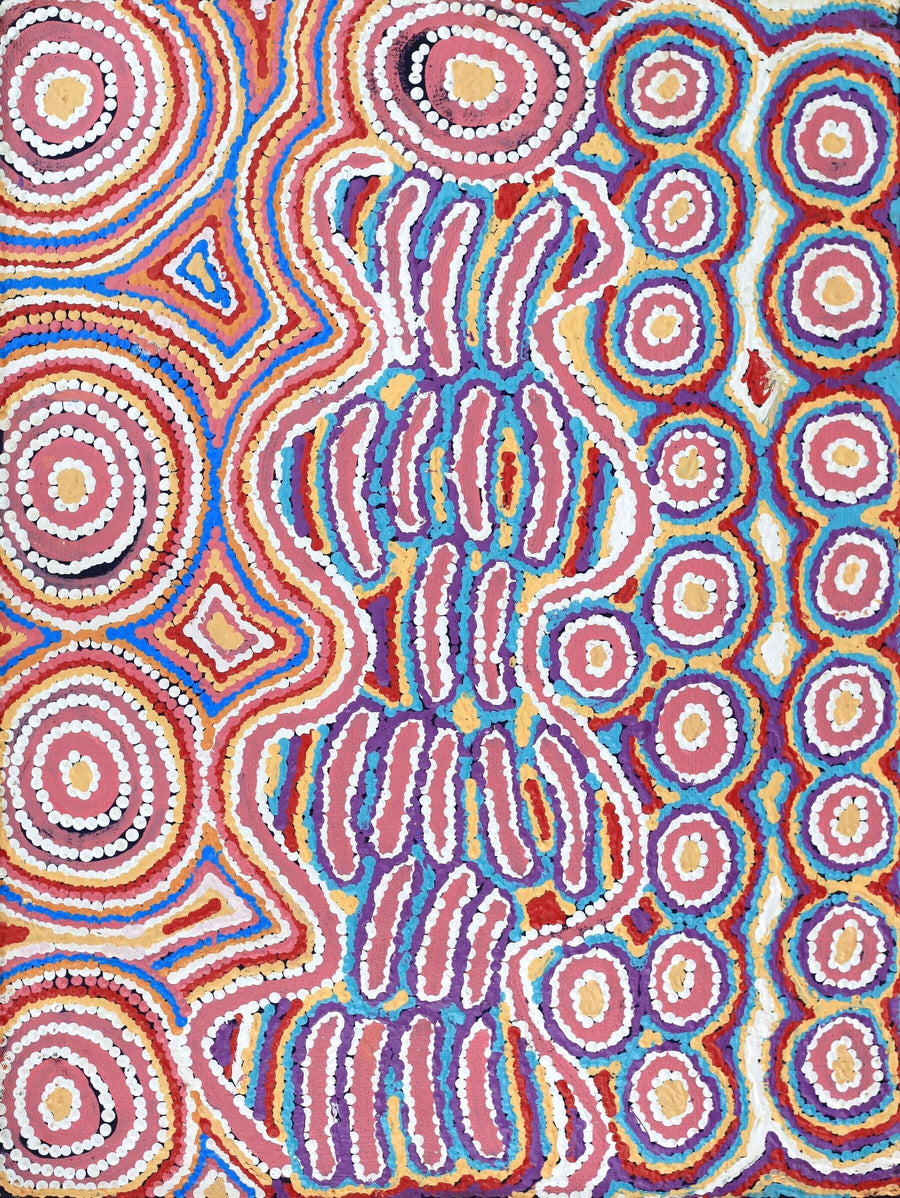 Aboriginal Artwork by Alice Nampijinpa Michaels, Lappi Lappi Jukurrpa, 61x46cm